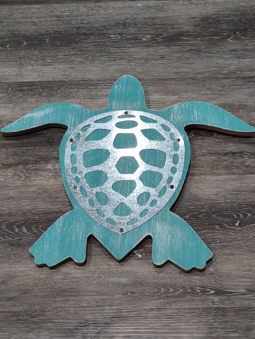 Turquoise Turtle Wall Decor - Beach Style Home Accent